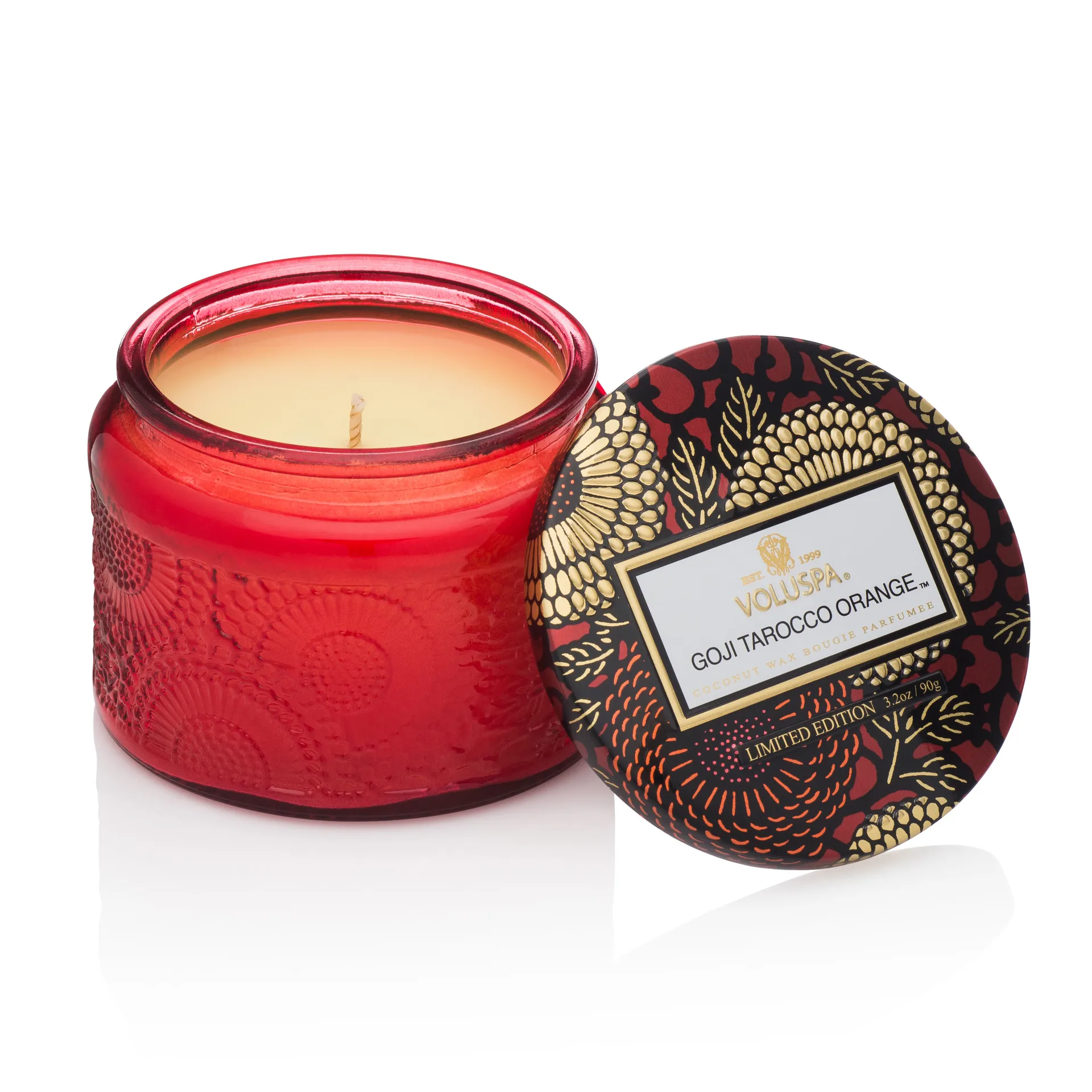 Scented candle glass jar 25 hours, Goji Tarocco 橘色 Voluspa
