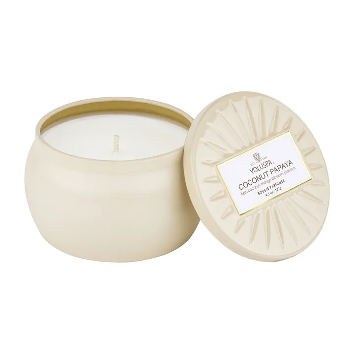 Vermeil 迷你铁盒香薰蜡烛25小时 - 椰子木瓜香 - Voluspa