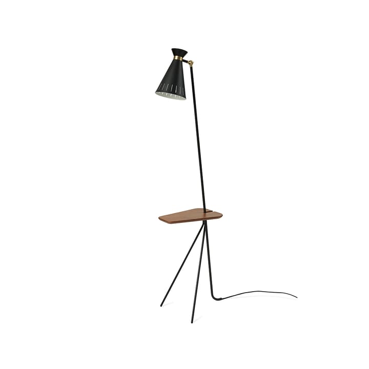 Cone 落地灯 - 黑色 noir, teak table, brass details - Warm Nordic