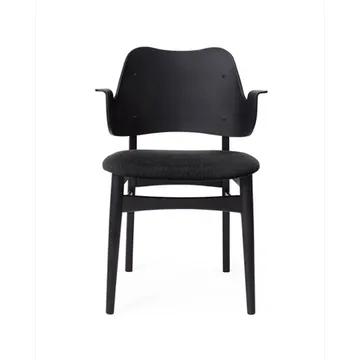 Gesture 软包座椅子 - Fabric anthracite, 黑色 涂漆的 beech legs - Warm Nordic