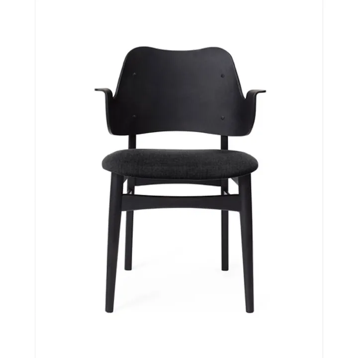 Gesture 软包座椅子 - Fabric anthracite, 黑色 涂漆的 beech legs - Warm Nordic