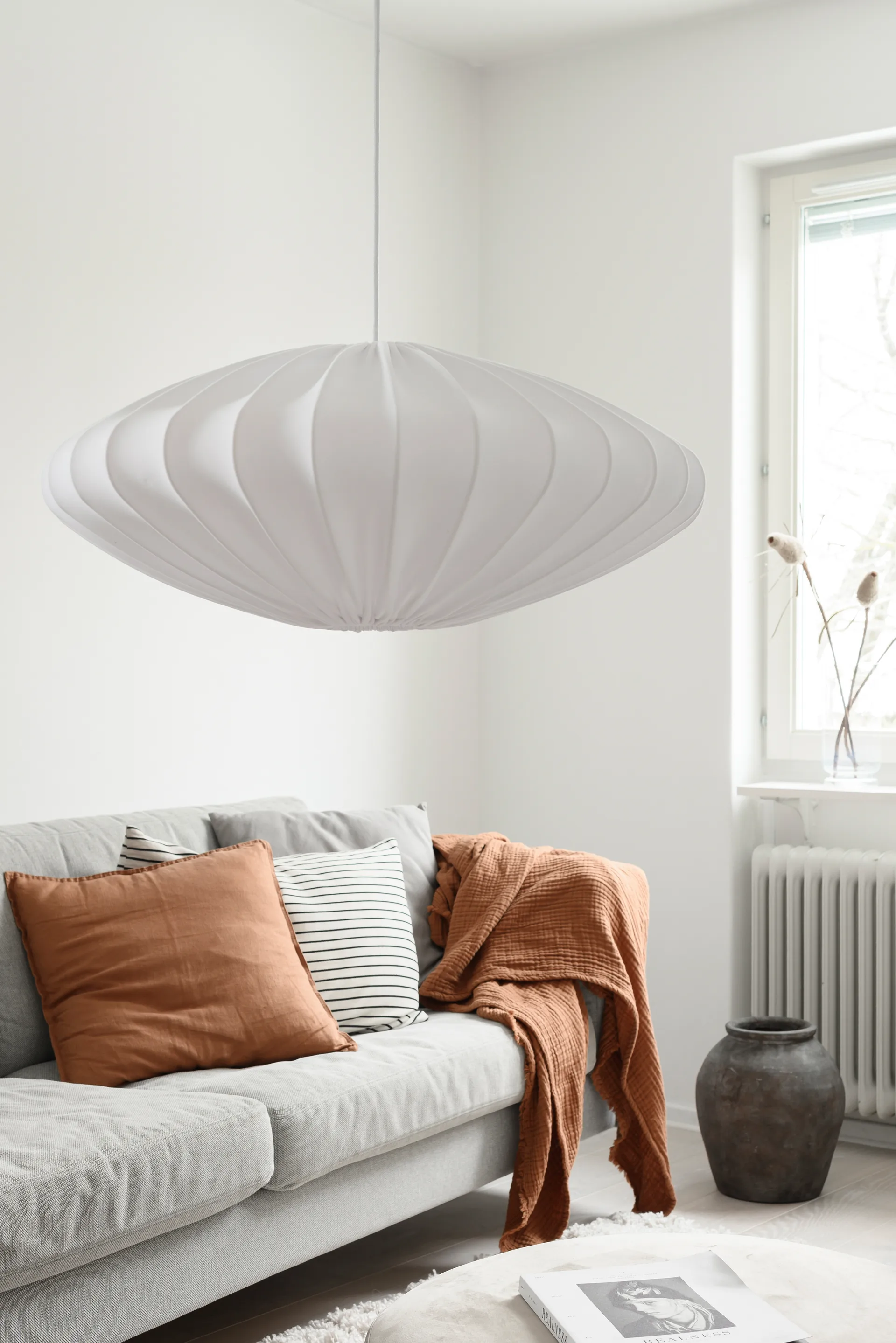 Ellipse 棉制灯罩65cm, 白色 Watt & Veke