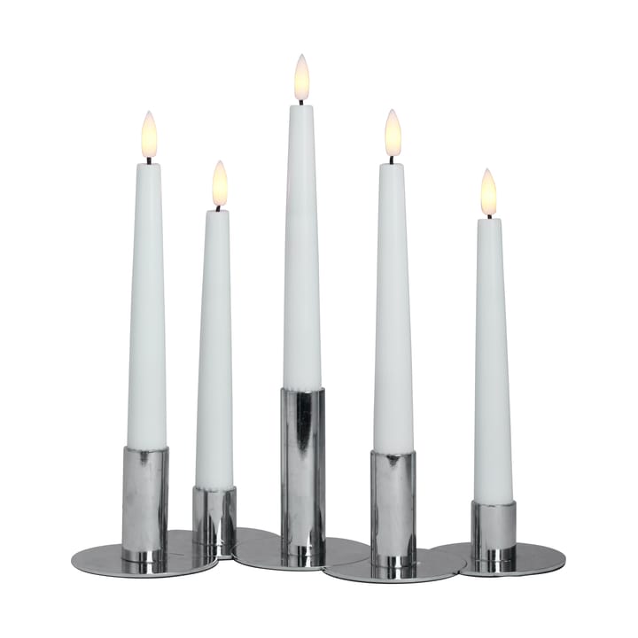 Lykke combinable 烛台 incl. 5 pcs LED-light, Chrome Watt & Veke
