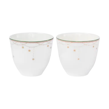 圣诞晨花环杯2件装200ml - 白色 - Wik & Walsøe