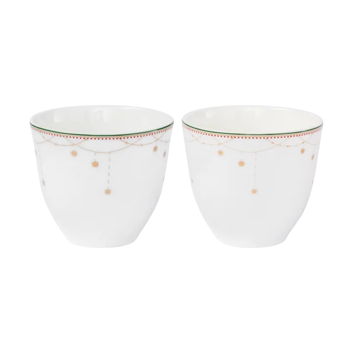圣诞晨花环杯2件装200ml - 白色 - Wik & Walsøe