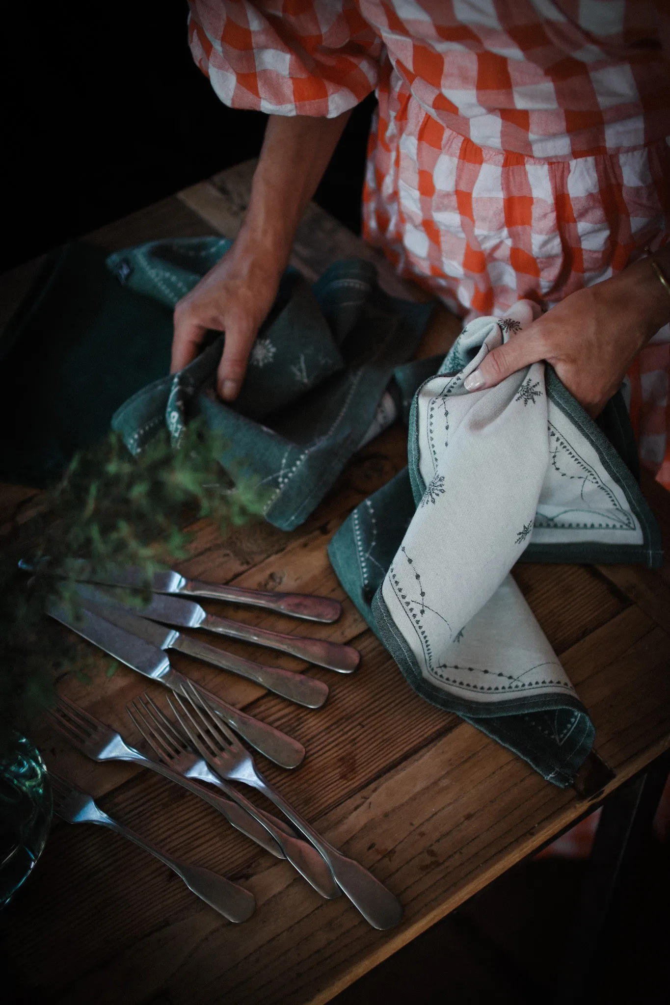 Christmas morning 厨房巾 50x70 cm, 白色-绿色 Wik & Walsøe