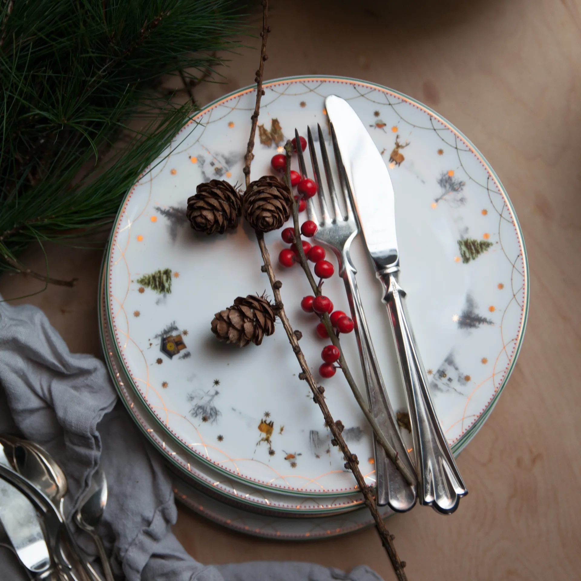 Julemorgen 盘子, Ø20 cm Wik & Walsøe