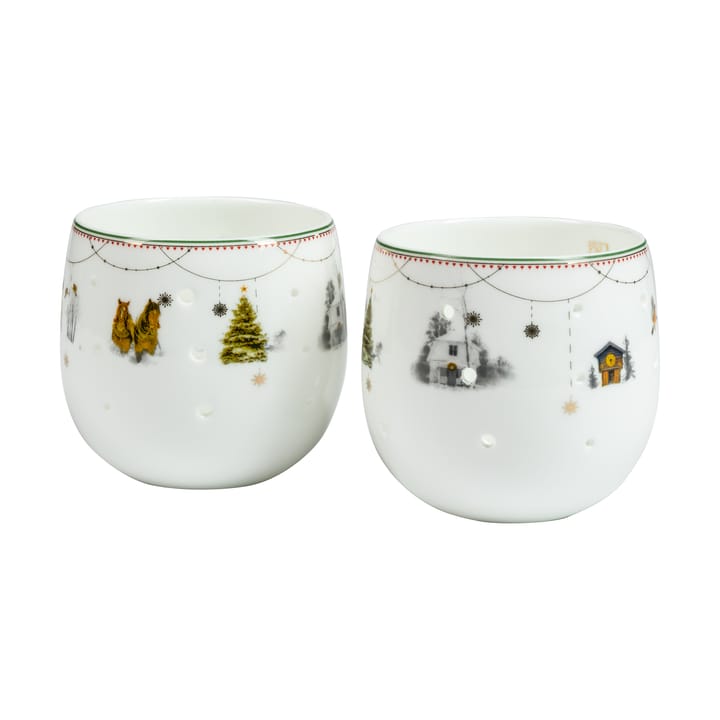 Julemorgen Story 蜡烛 holders 两件套装 - 白色 - Wik & Walsøe