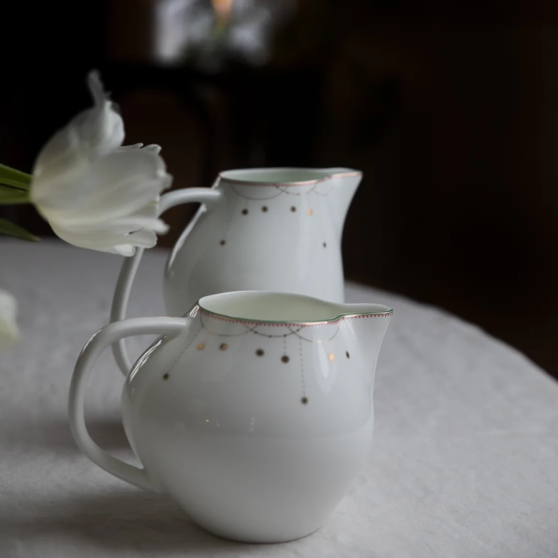 Julemorgen 分水壶带碗, 白色_多色 Wik & Walsøe