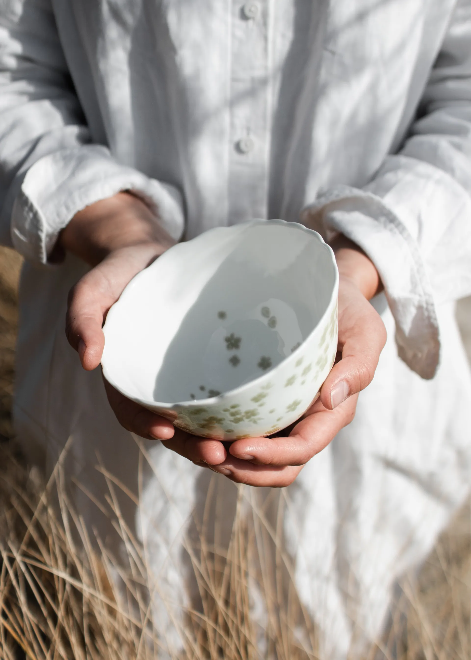 Slåpeblom 碗 Ø14cm, 绿色 Wik & Walsøe