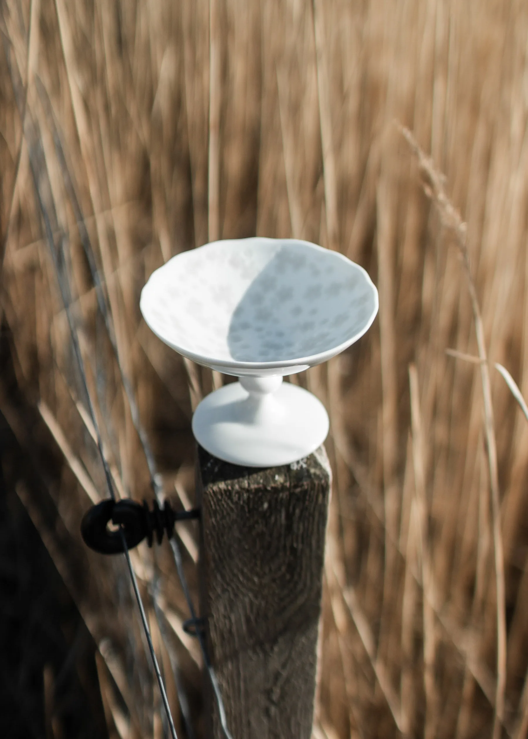 Slåpeblom 碗 on foot Ø12 cm, 灰色 Wik & Walsøe