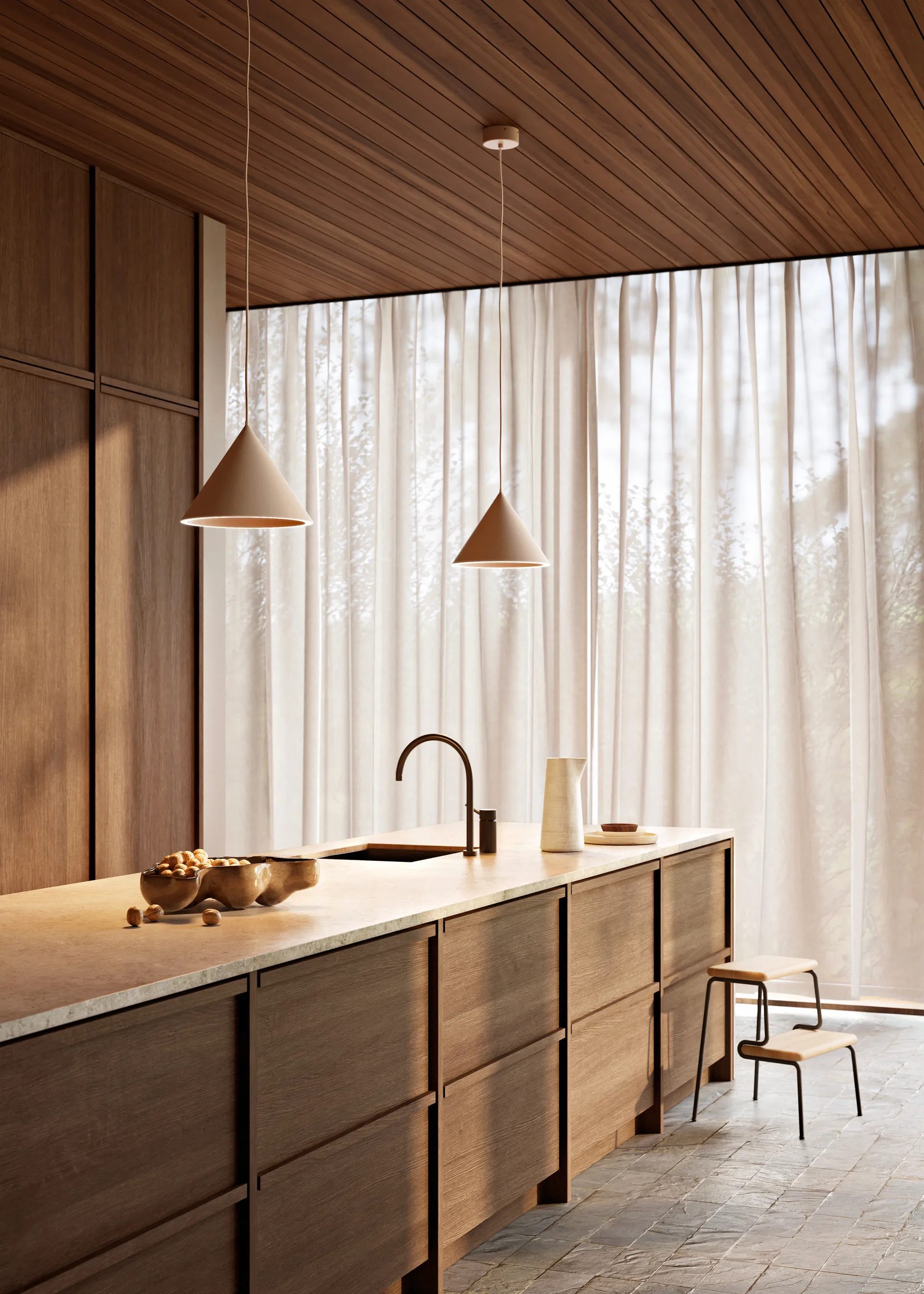 Annular 吊灯 小, 米色 Woud