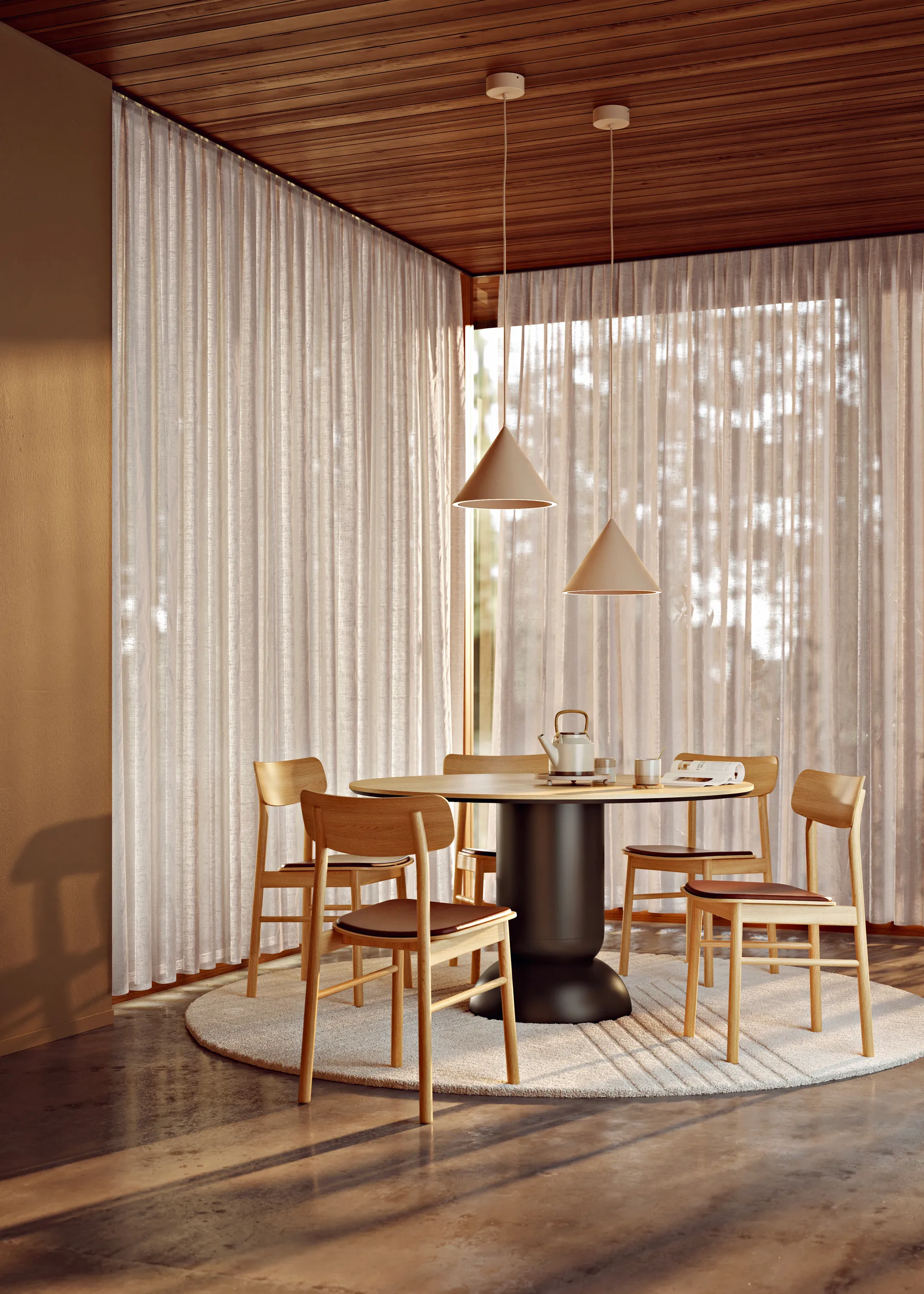 Annular 吊灯 小, 米色 Woud