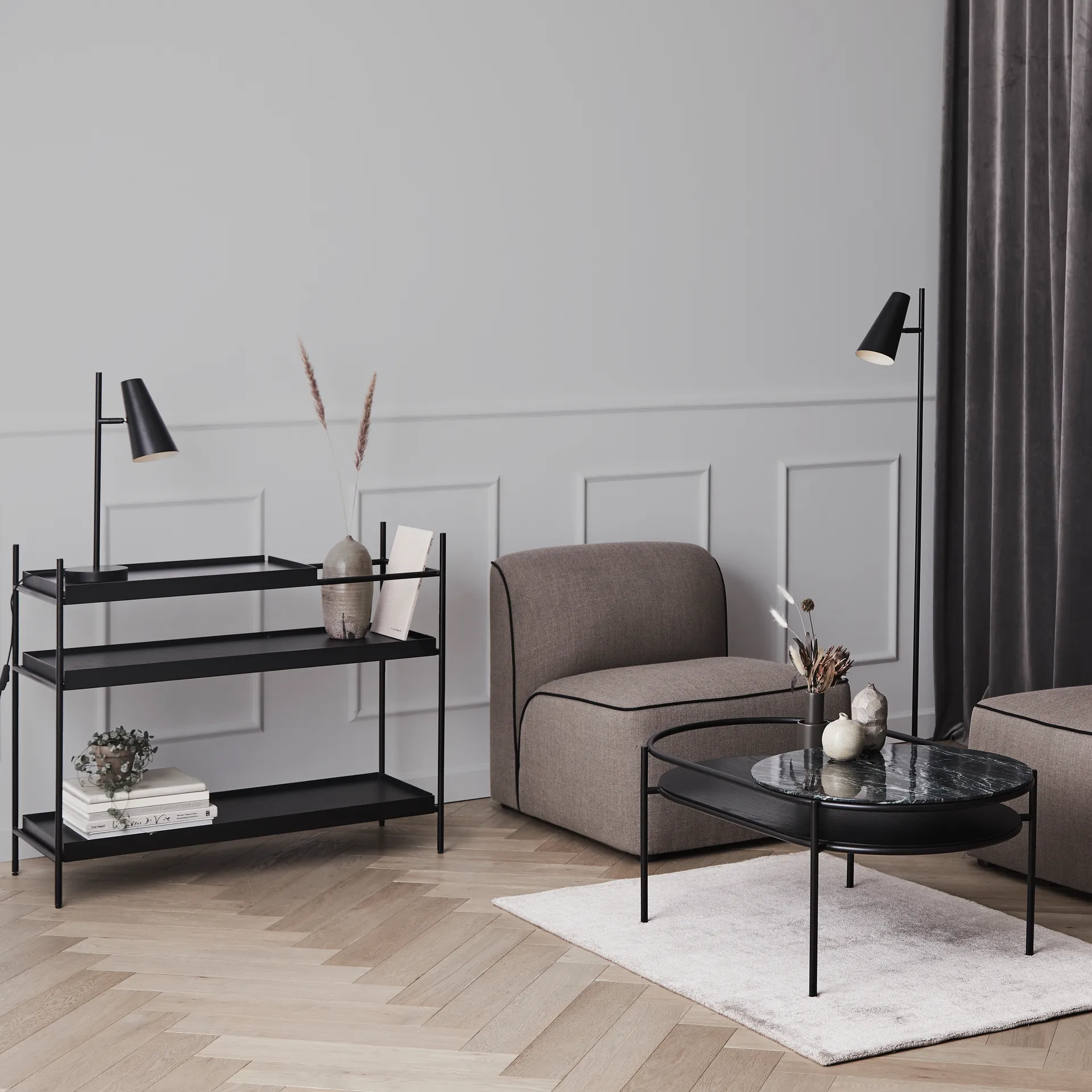 Cono 台灯, 黑色 Woud