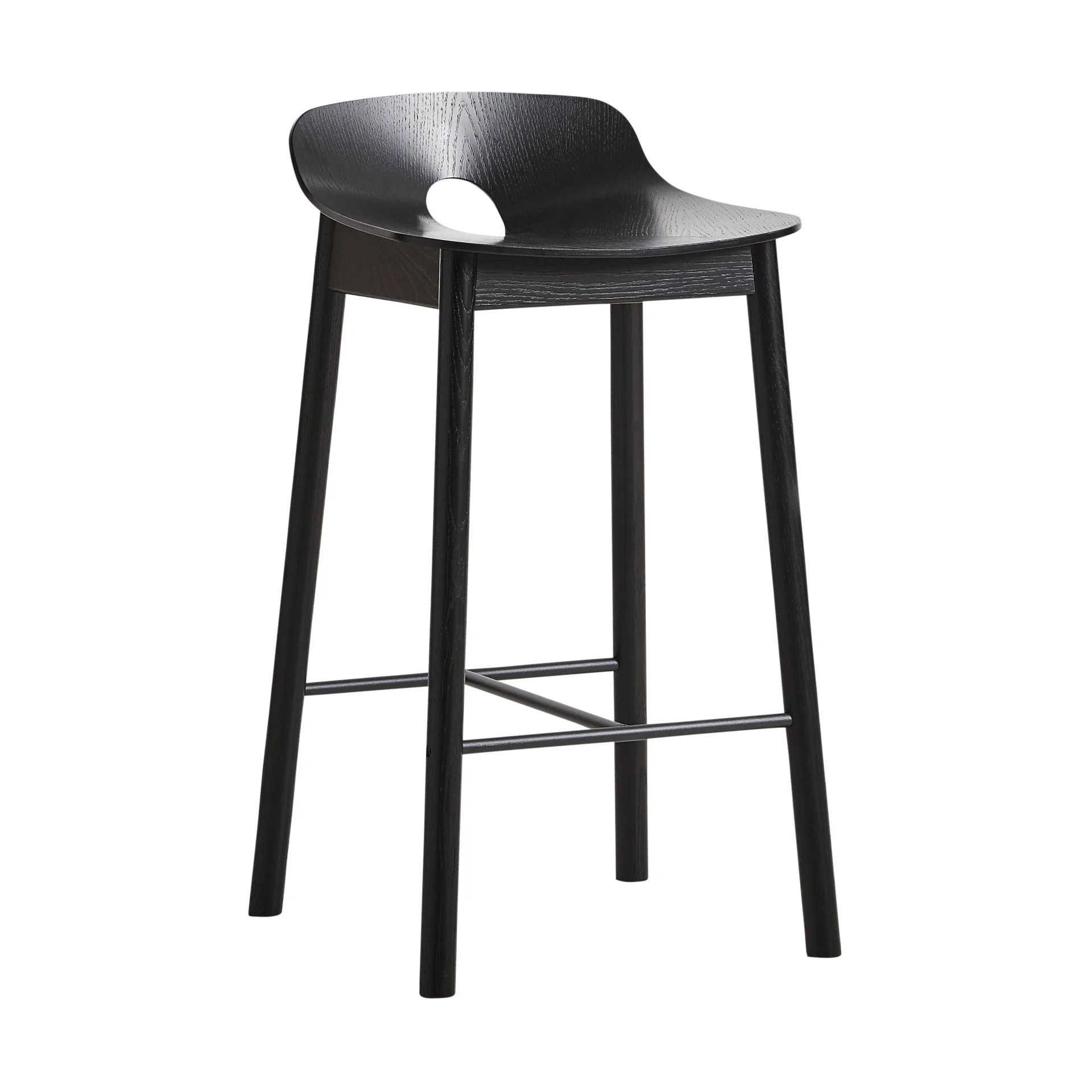Mono barstool 65 cm, 黑色 自然木色 Woud