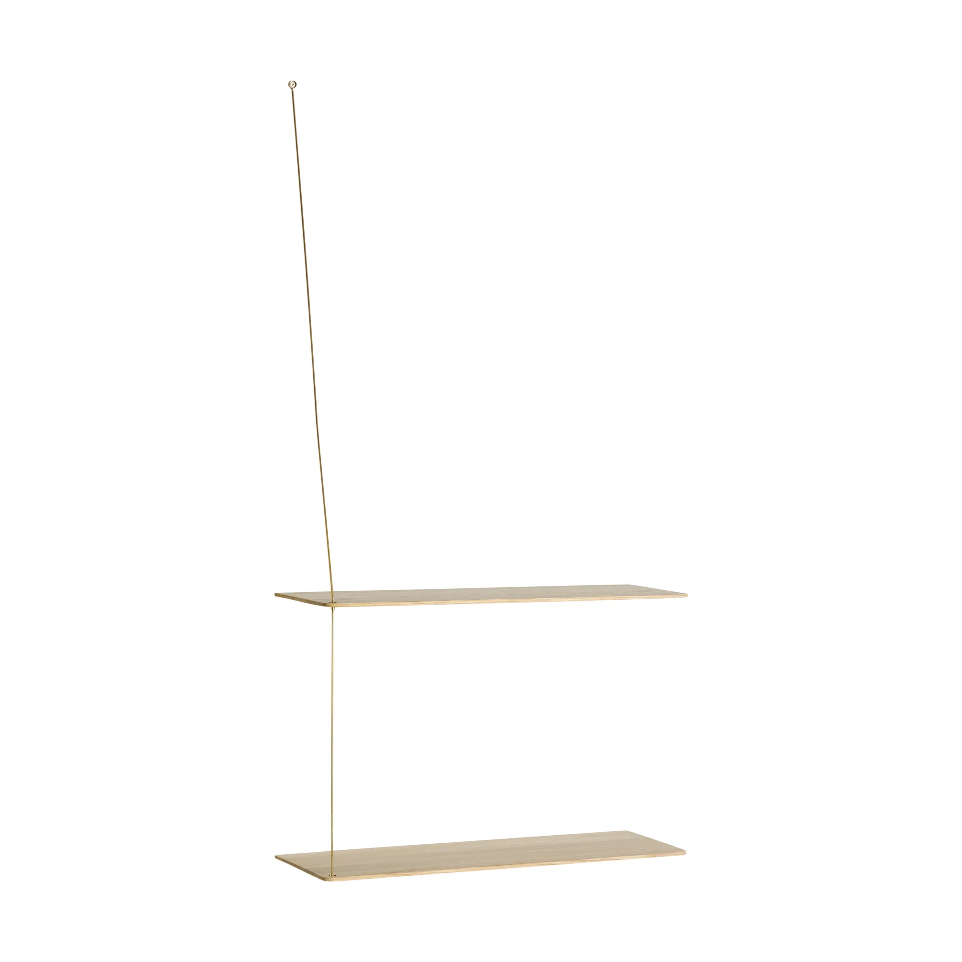 Stedge 置物架, 白蜡木-黄铜，60cm，2层搁板 Woud