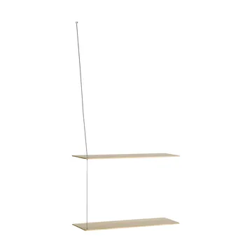 Stedge 置物架 - 白蜡橡木-拉丝钢，60cm，2层搁板 - Woud