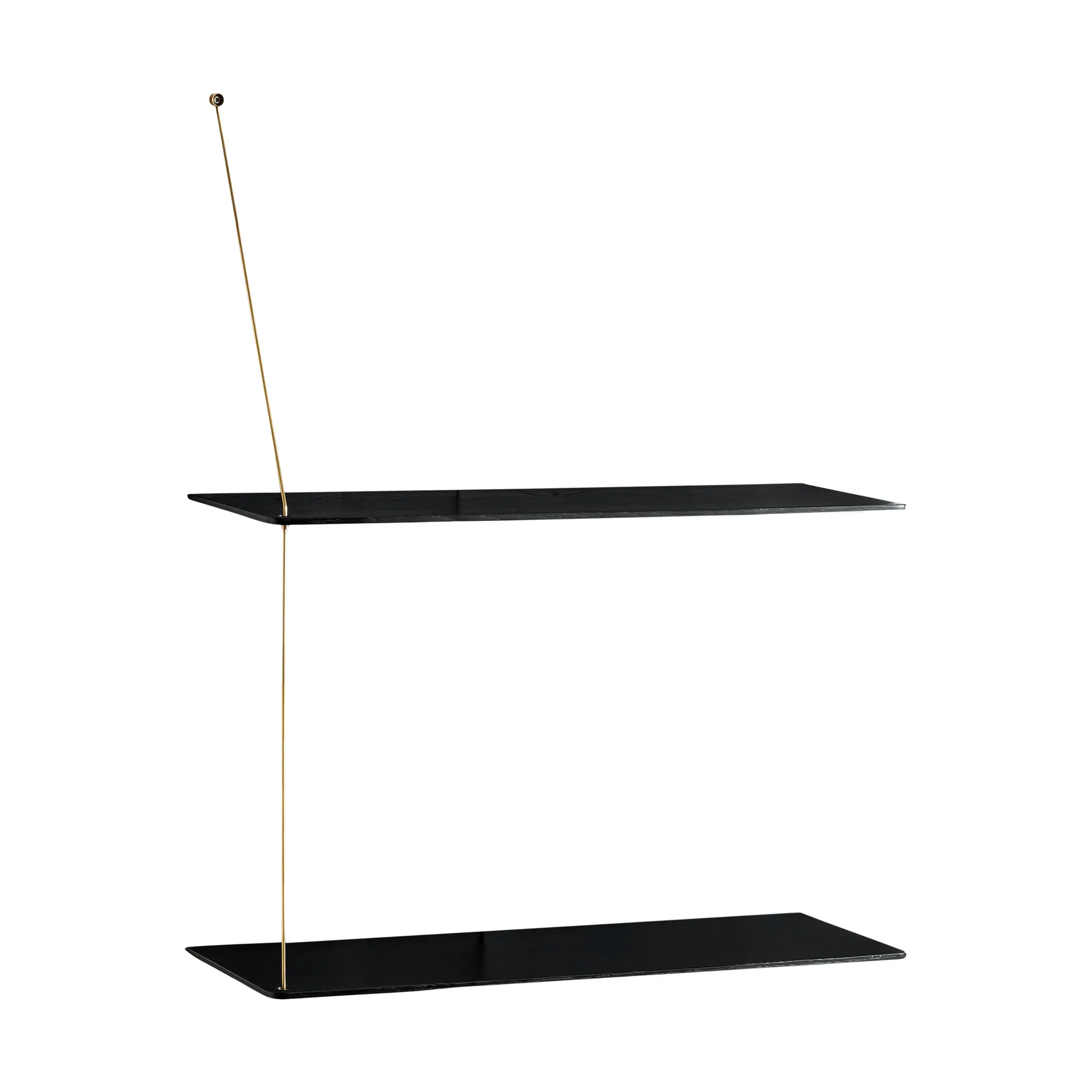 Stedge 置物架, 黑色橡木-黄铜，60cm，2层搁板 Woud