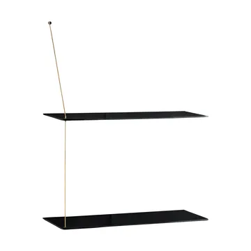 Stedge 置物架 - 黑色橡木-黄铜，60cm，2层搁板 - Woud