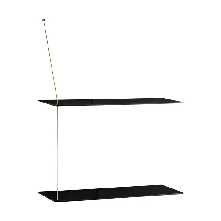 Stedge 置物架 - 黑色橡木-黄铜，60cm，2层搁板 - Woud