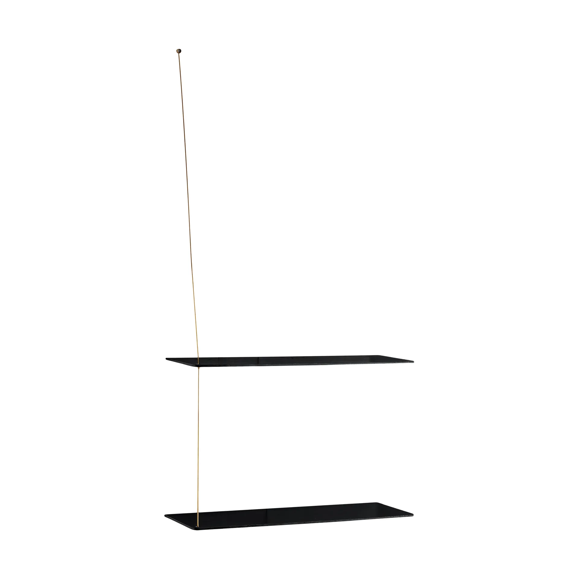 Stedge 置物架, 黑色橡木-黄铜，60cm，2层搁板 Woud