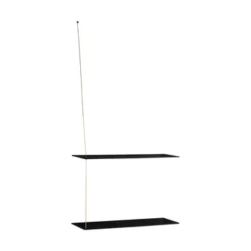 Stedge 置物架 - 黑色橡木-黄铜，60cm，2层搁板 - Woud