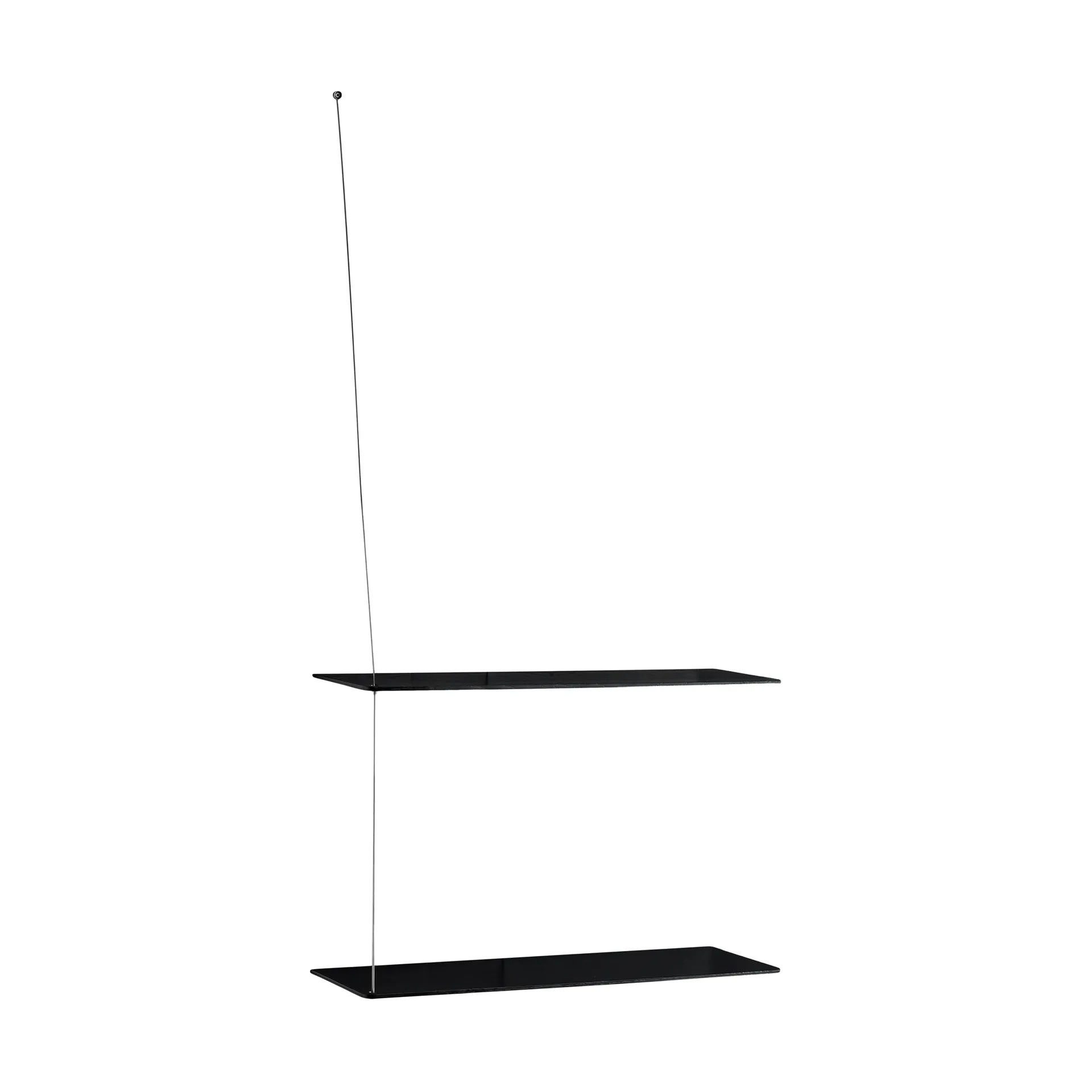 Stedge 置物架, 黑色橡木-拉丝钢，60cm，2层搁板 Woud