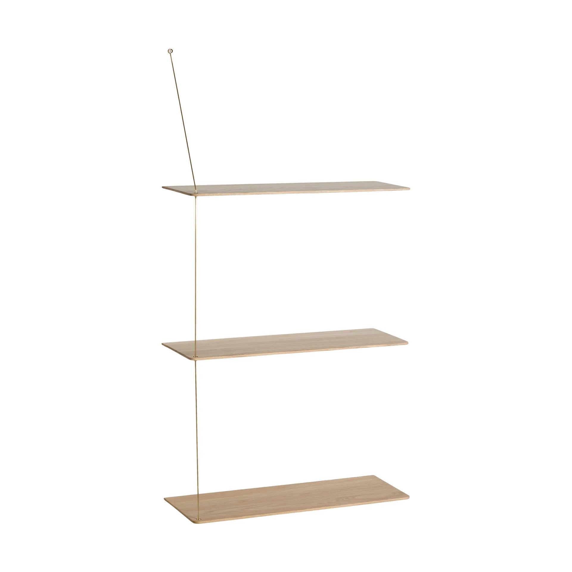 Stedge 置物架, 白蜡木-黄铜，60cm，3层搁板 Woud