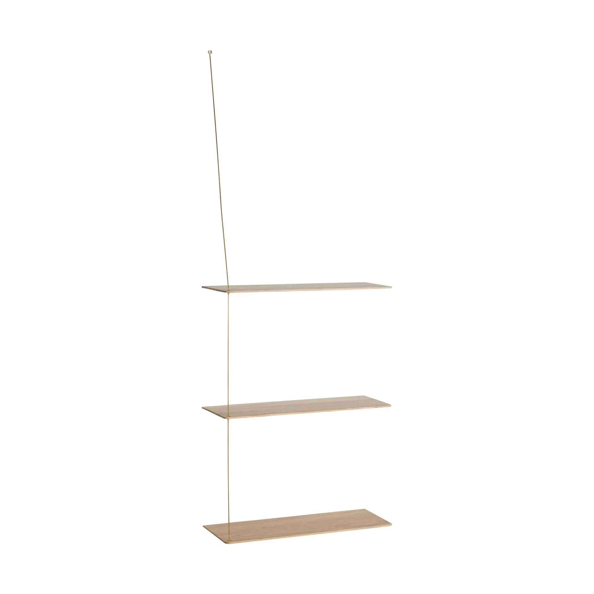 Stedge 置物架, 白蜡木-黄铜，60cm，3层搁板 Woud