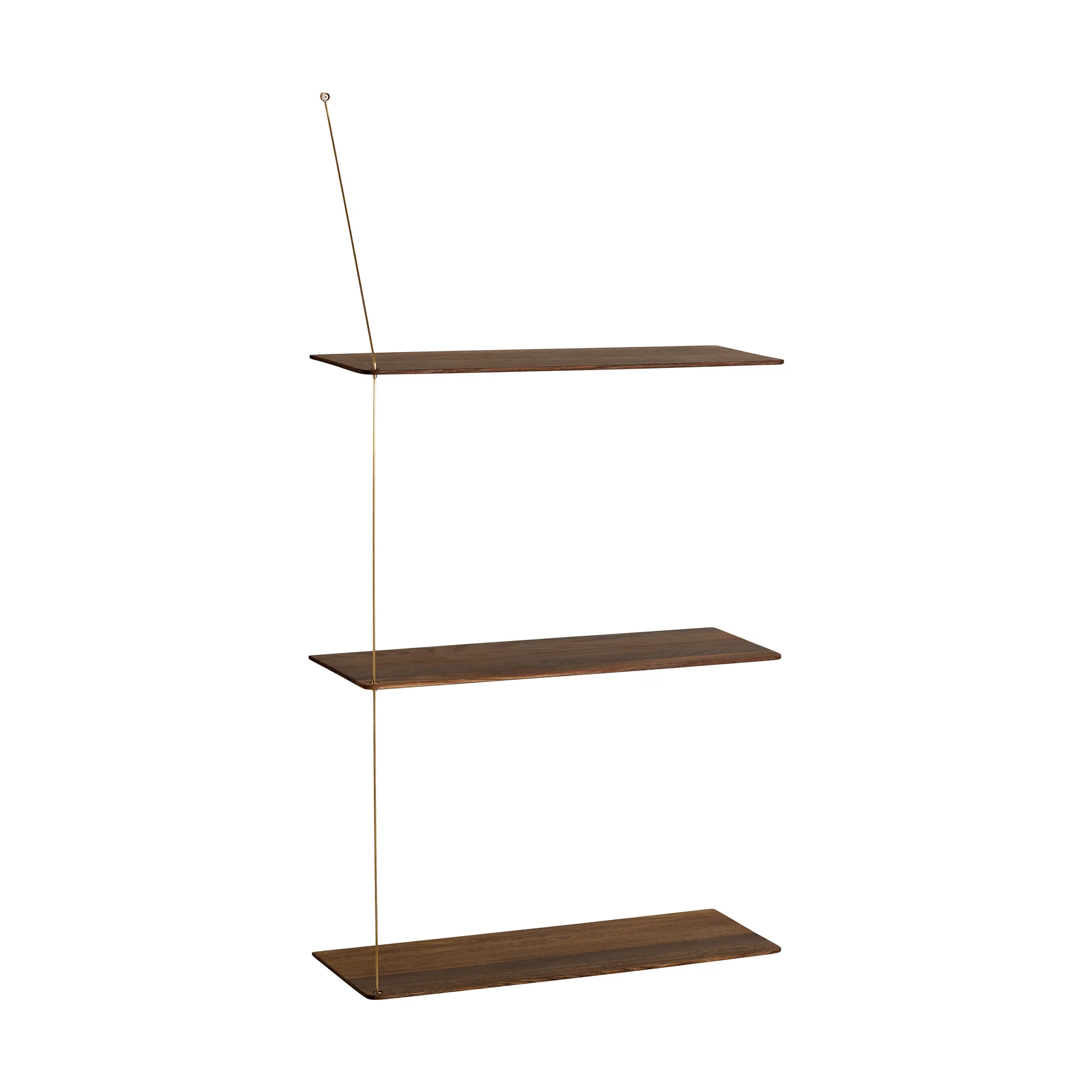 Stedge 置物架, 熏烤橡木-黄铜，60cm，3层搁板 Woud