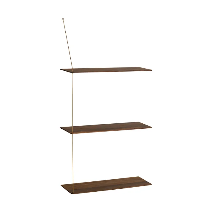 Stedge 置物架 - 熏烤橡木-黄铜，60cm，3层搁板 - Woud