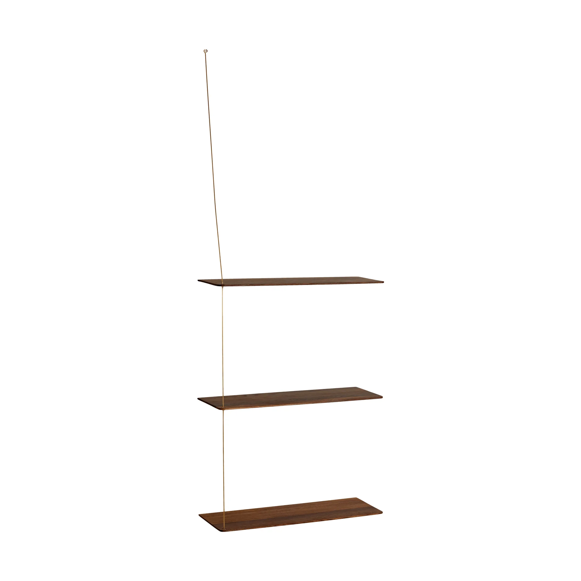 Stedge 置物架, 熏烤橡木-黄铜，60cm，3层搁板 Woud
