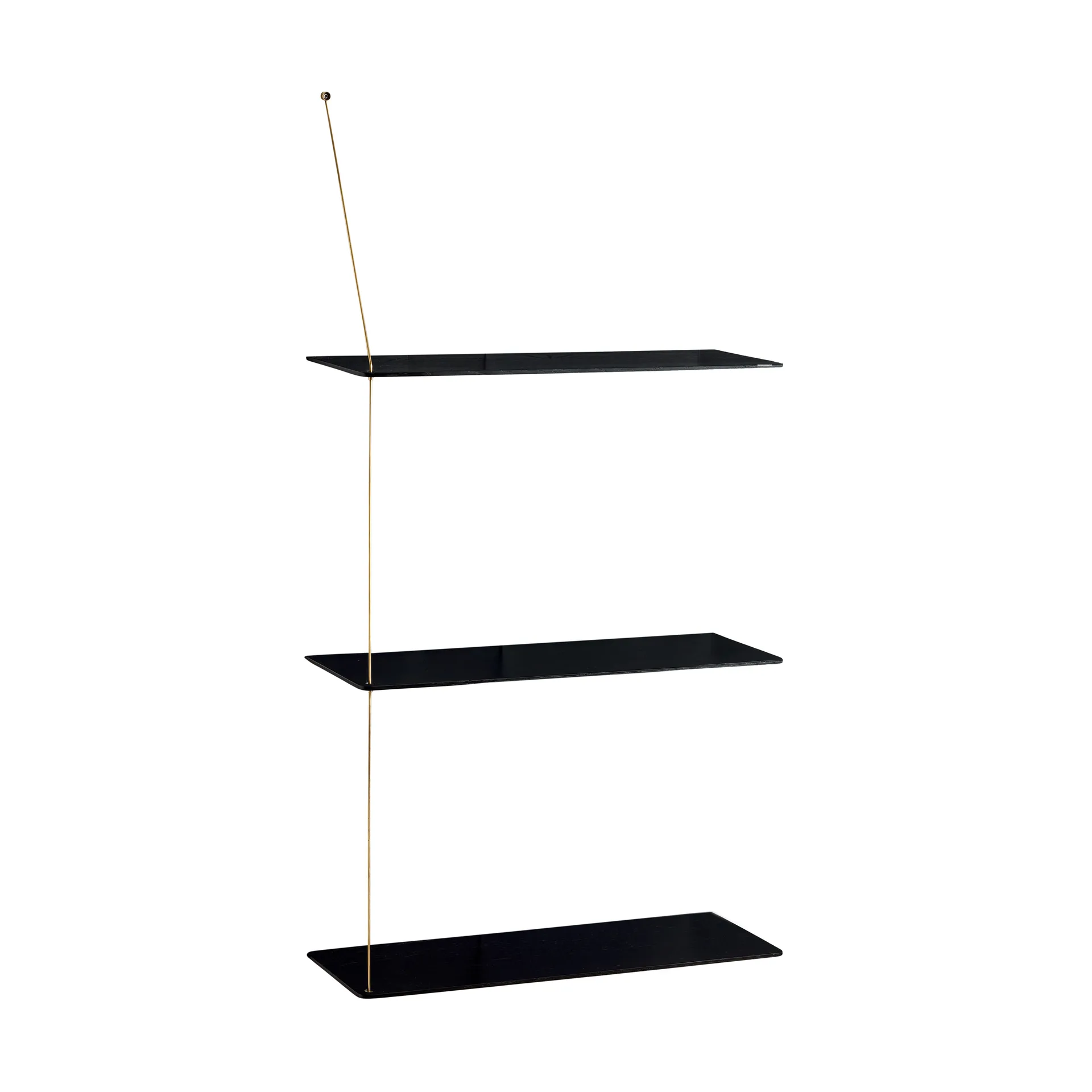 Stedge 置物架, 黑色橡木-黄铜，60cm，3层搁板 Woud