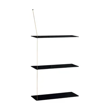 Stedge 置物架 - 黑色橡木-黄铜，60cm，3层搁板 - Woud