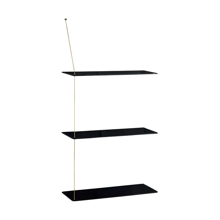 Stedge 置物架 - 黑色橡木-黄铜，60cm，3层搁板 - Woud