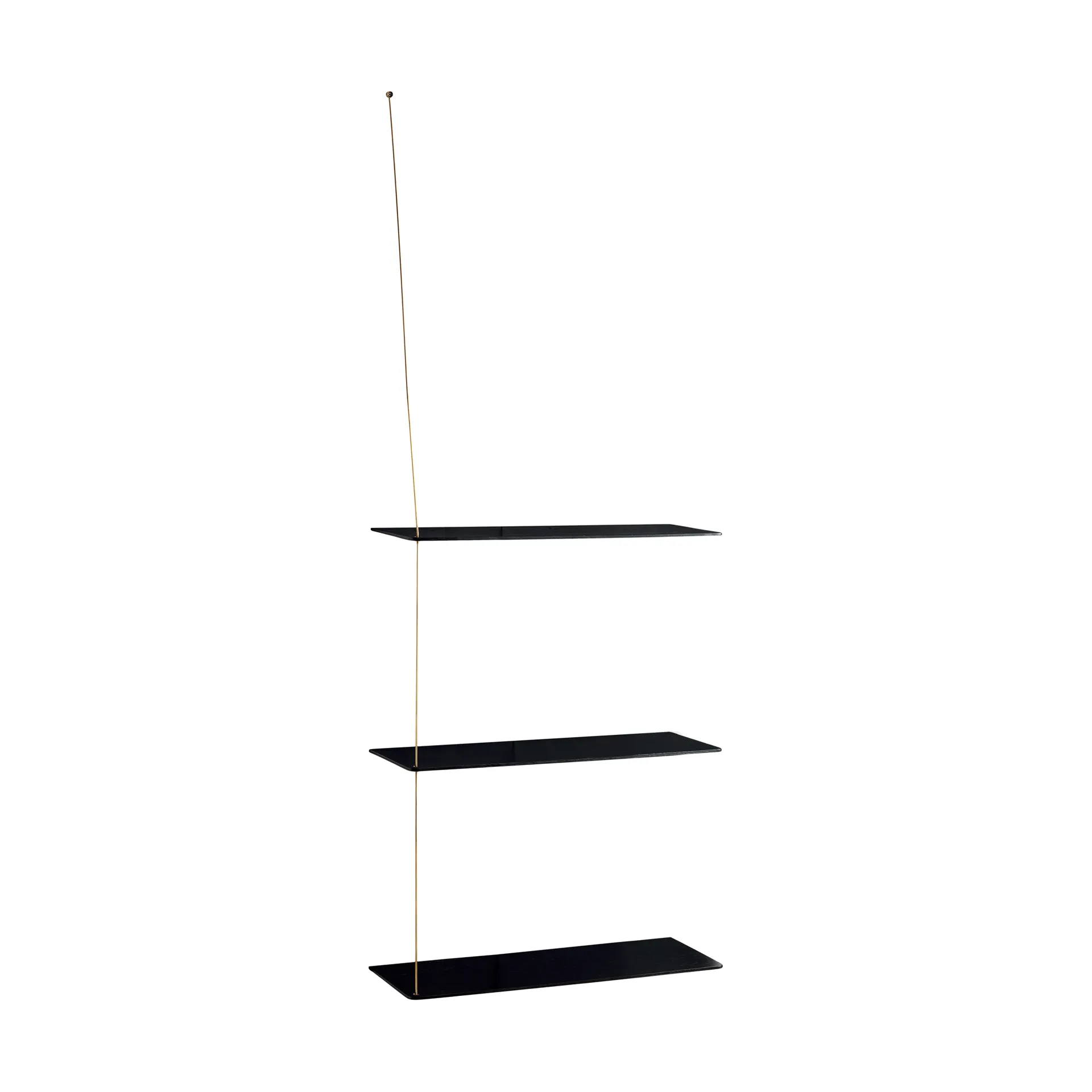Stedge 置物架, 黑色橡木-黄铜，60cm，3层搁板 Woud