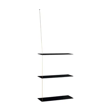 Stedge 置物架 - 黑色橡木-黄铜，60cm，3层搁板 - Woud
