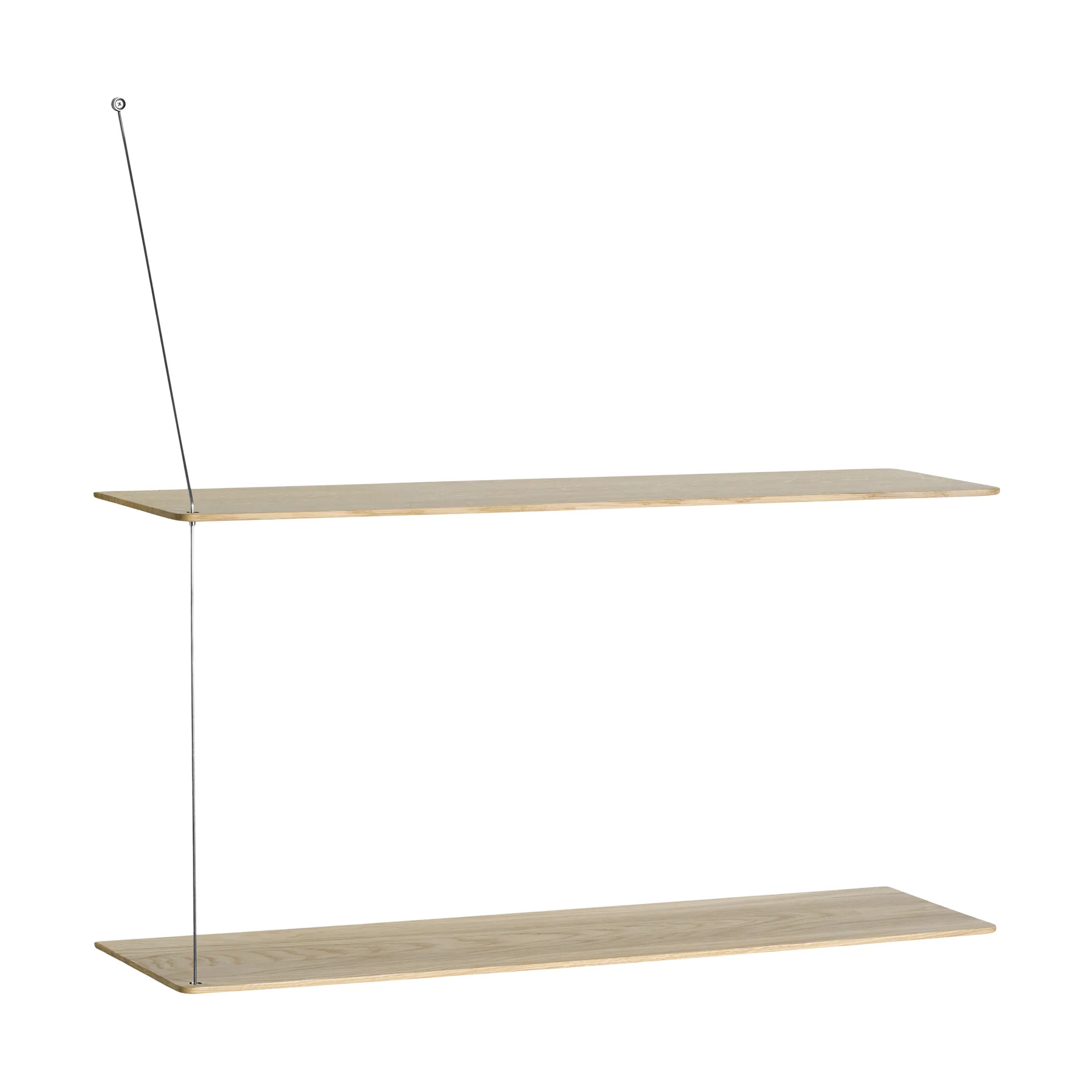 Stedge 置物架, 白蜡木色涂层-拉丝钢，80cm，2层搁板 Woud