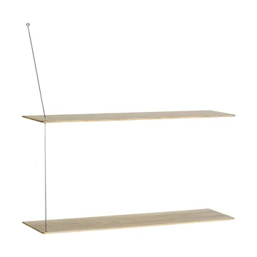 Stedge 置物架 - 白蜡木色涂层-拉丝钢，80cm，2层搁板 - Woud