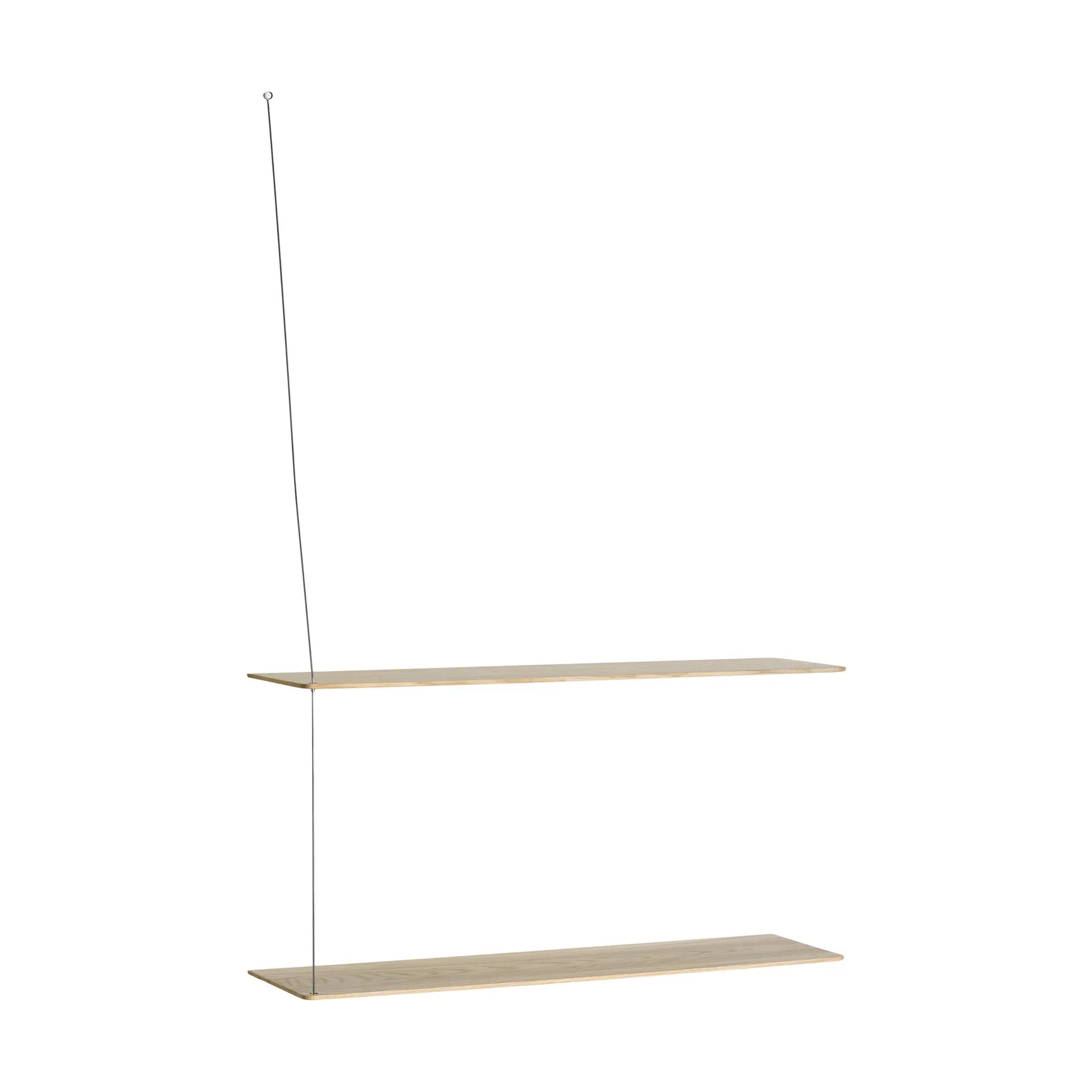 Stedge 置物架, 白蜡木色涂层-拉丝钢，80cm，2层搁板 Woud