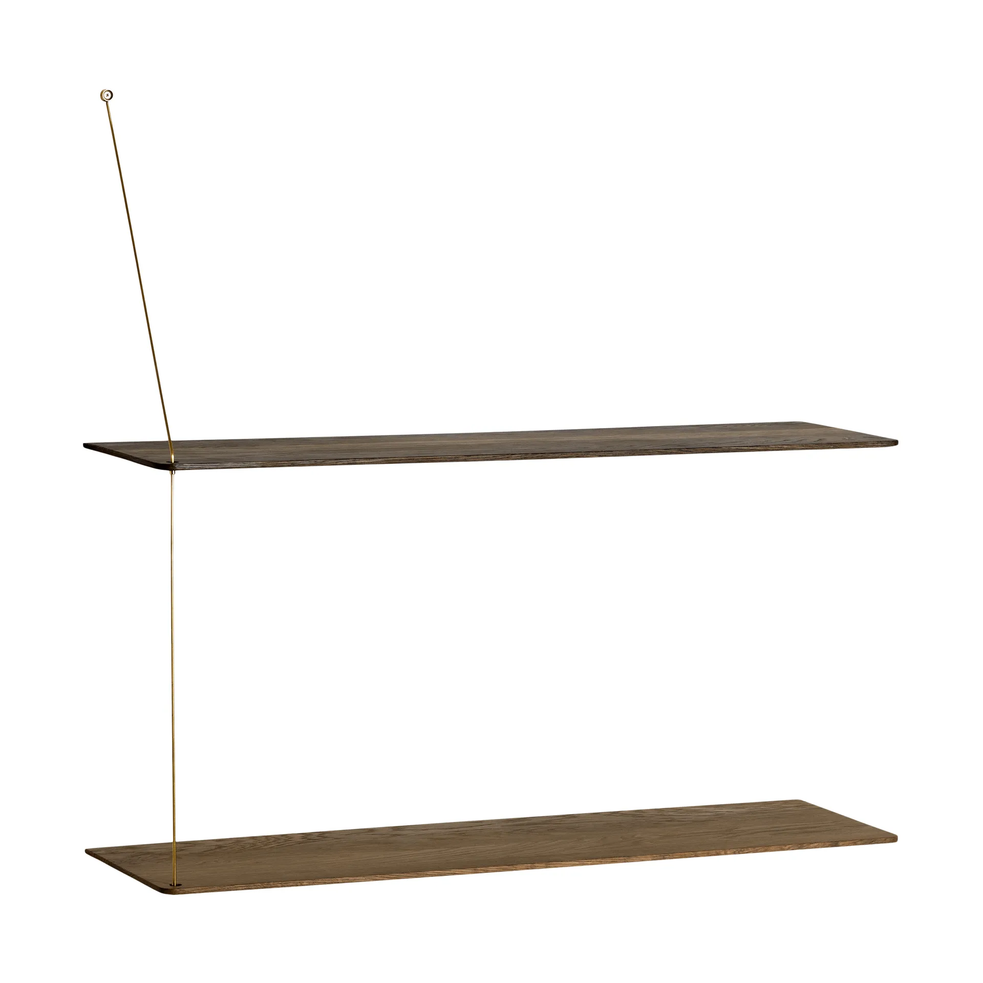 Stedge 置物架, 熏橡木-黄铜，80cm，2层搁板 Woud