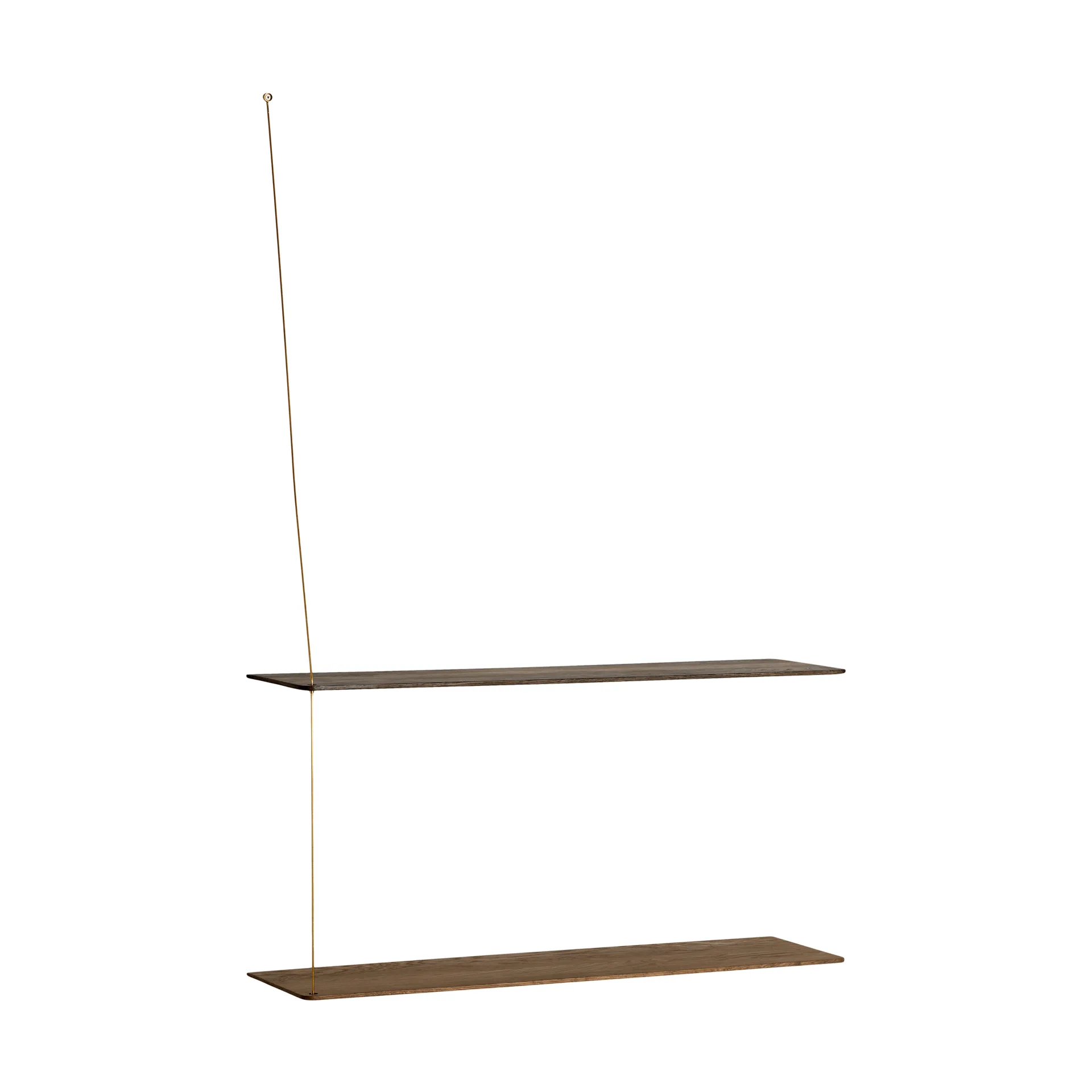 Stedge 置物架, 熏橡木-黄铜，80cm，2层搁板 Woud
