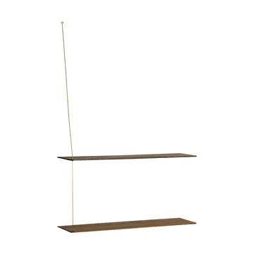 Stedge 置物架 - 熏橡木-黄铜，80cm，2层搁板 - Woud