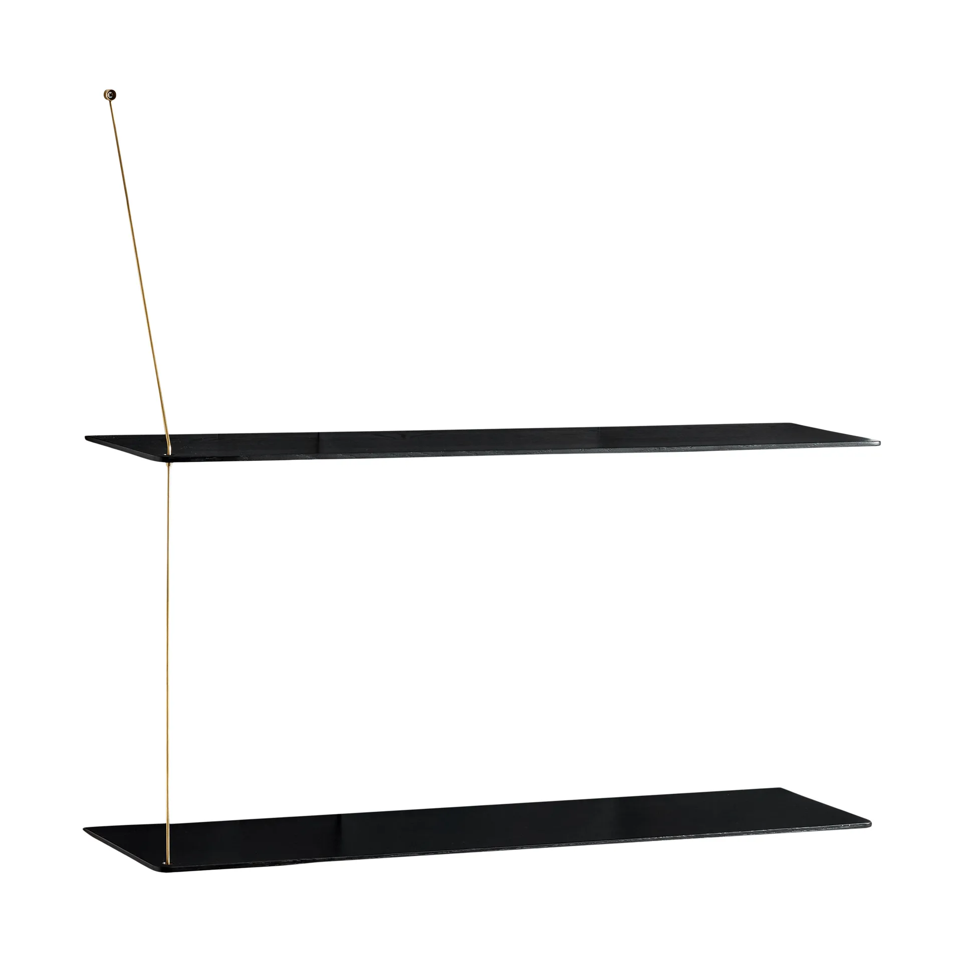 Stedge 置物架, 黑色橡木-黄铜，80cm，2层搁板 Woud