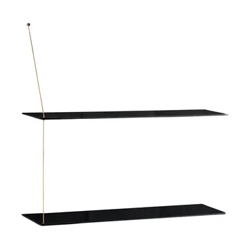 Stedge 置物架 - 黑色橡木-黄铜，80cm，2层搁板 - Woud