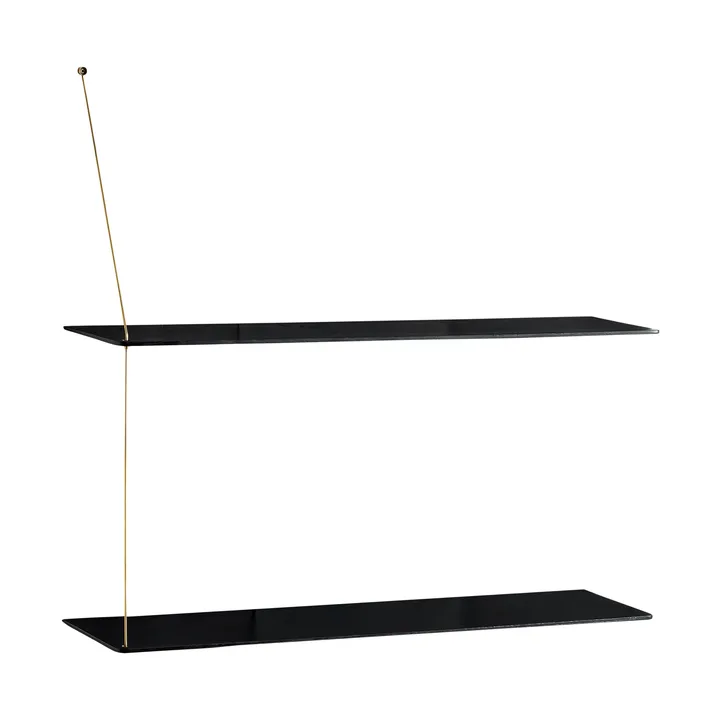 Stedge 置物架 - 黑色橡木-黄铜，80cm，2层搁板 - Woud
