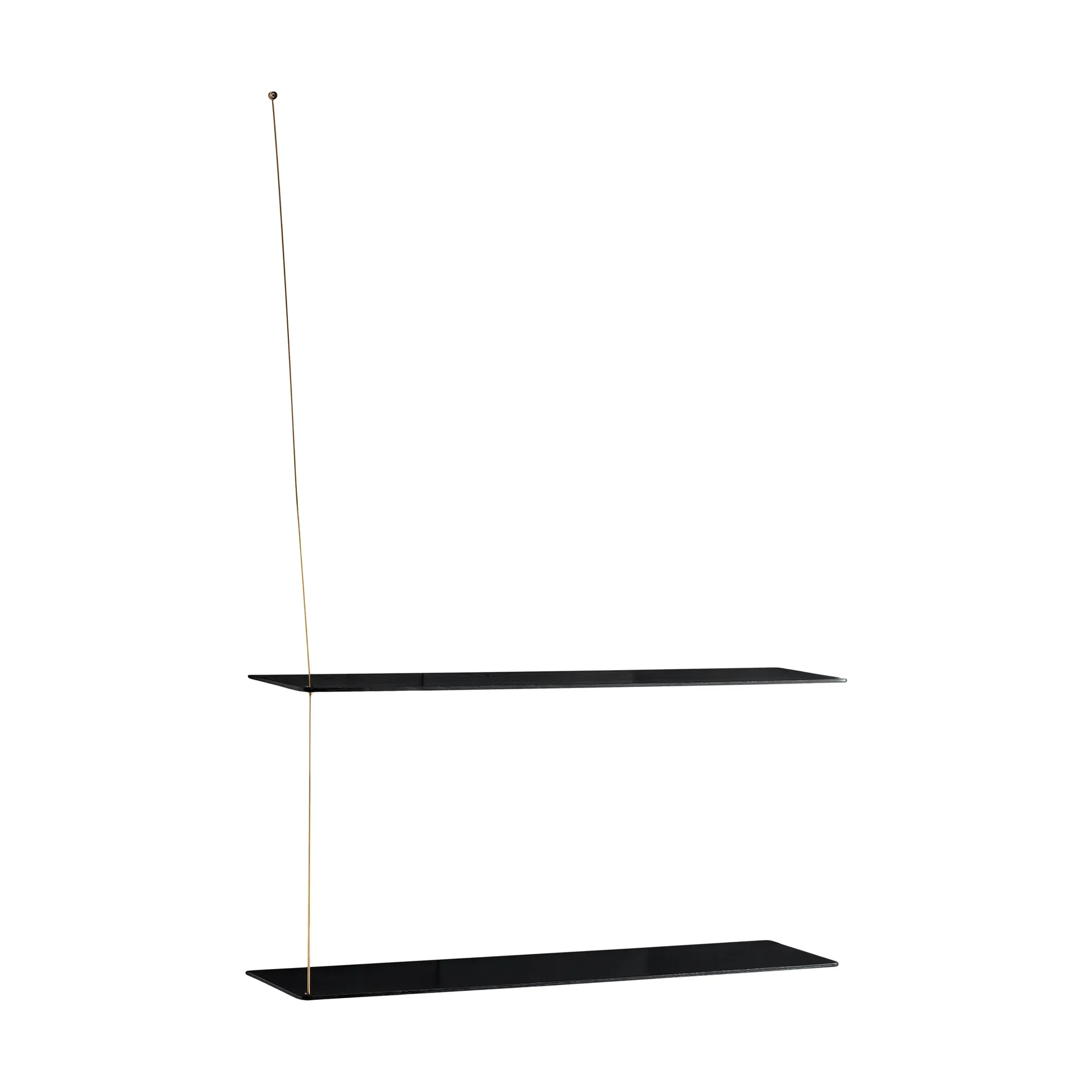 Stedge 置物架, 黑色橡木-黄铜，80cm，2层搁板 Woud