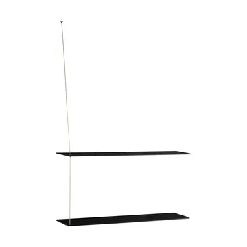 Stedge 置物架 - 黑色橡木-黄铜，80cm，2层搁板 - Woud