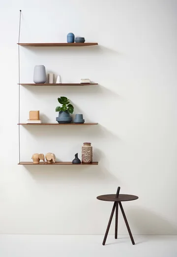 Stedge 置物架 - 黑色橡木-黄铜，80cm，2层搁板 - Woud
