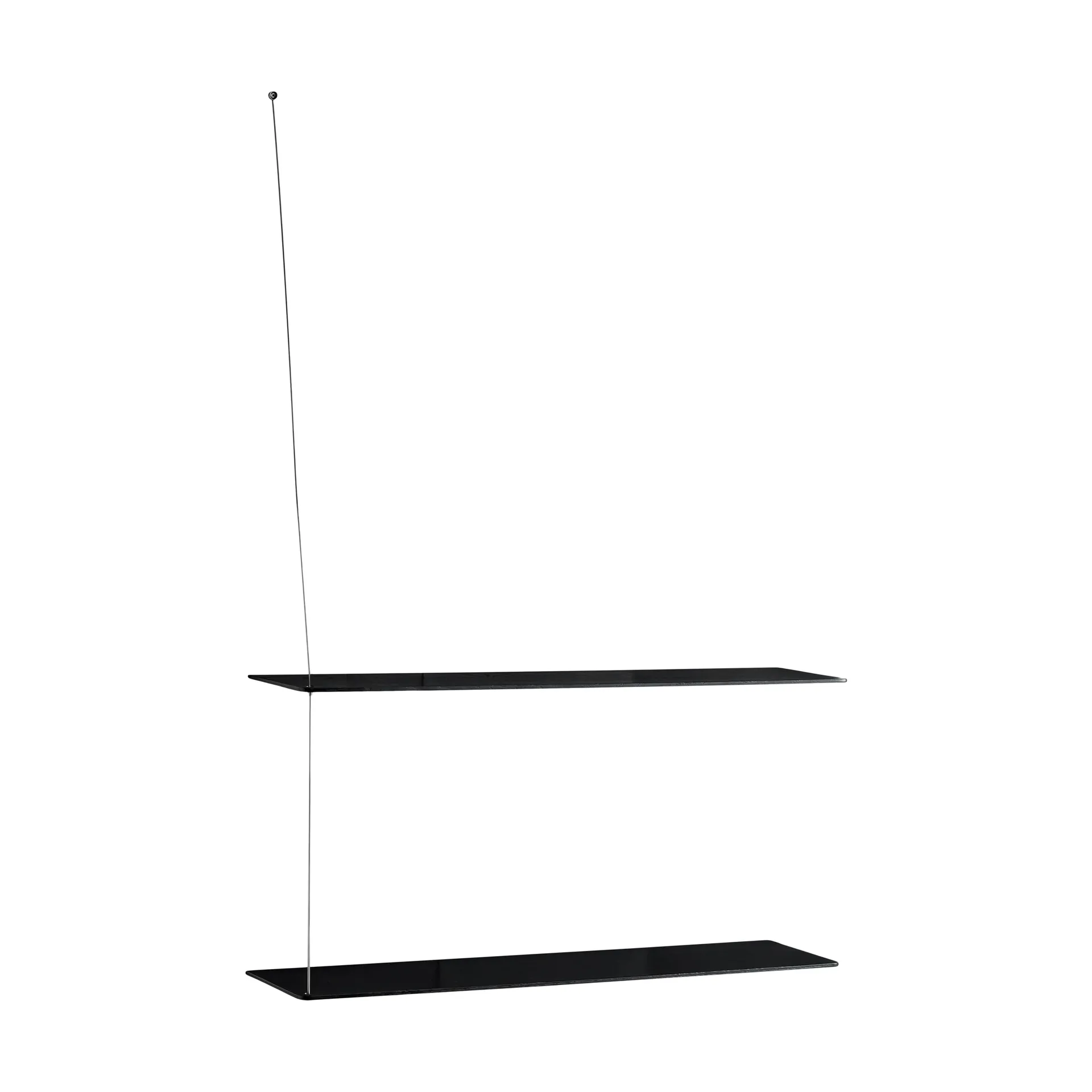Stedge 置物架, 黑色橡木-拉丝钢，80cm，2层搁板 Woud